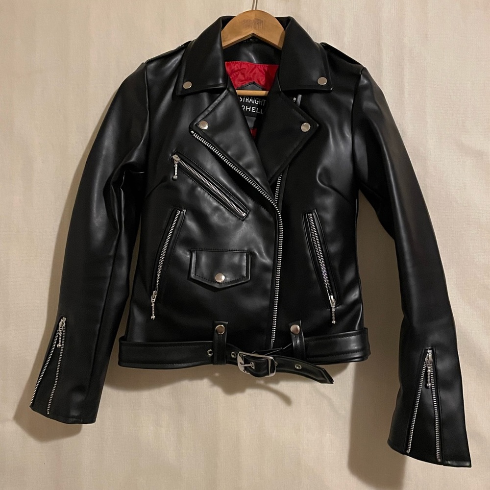Straight to Hell Vegan Leather Commando Black & Nickel
